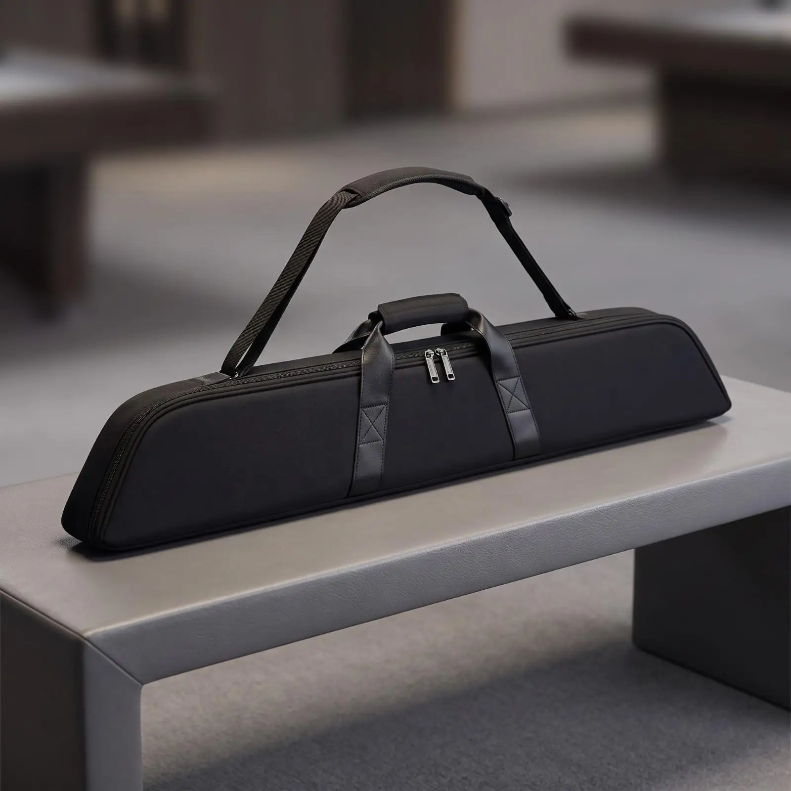 Billiard Cue Sleeve with Shoulder Strap for Pool Stick Storage Padded Oxford Cloth Nylon Case for League Play