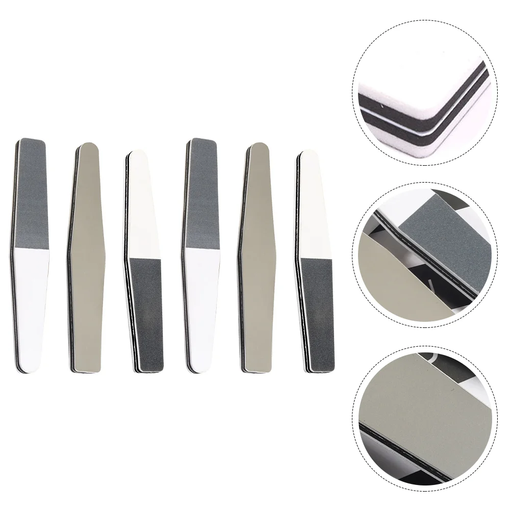 

6 Pcs Three-sided Polishing Strip Nail Files Thicken Repairing Tool Sponge Supplies Tools