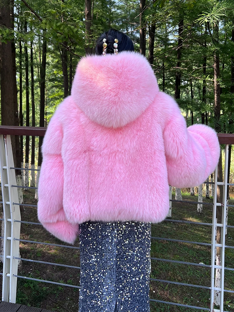 2023 Fur Lover Luxury vera pelliccia di volpe giacca Full Skin pelliccia di volpe cappotto donna inverno spesso caldo pieno pelo moda vera pelliccia cappotti