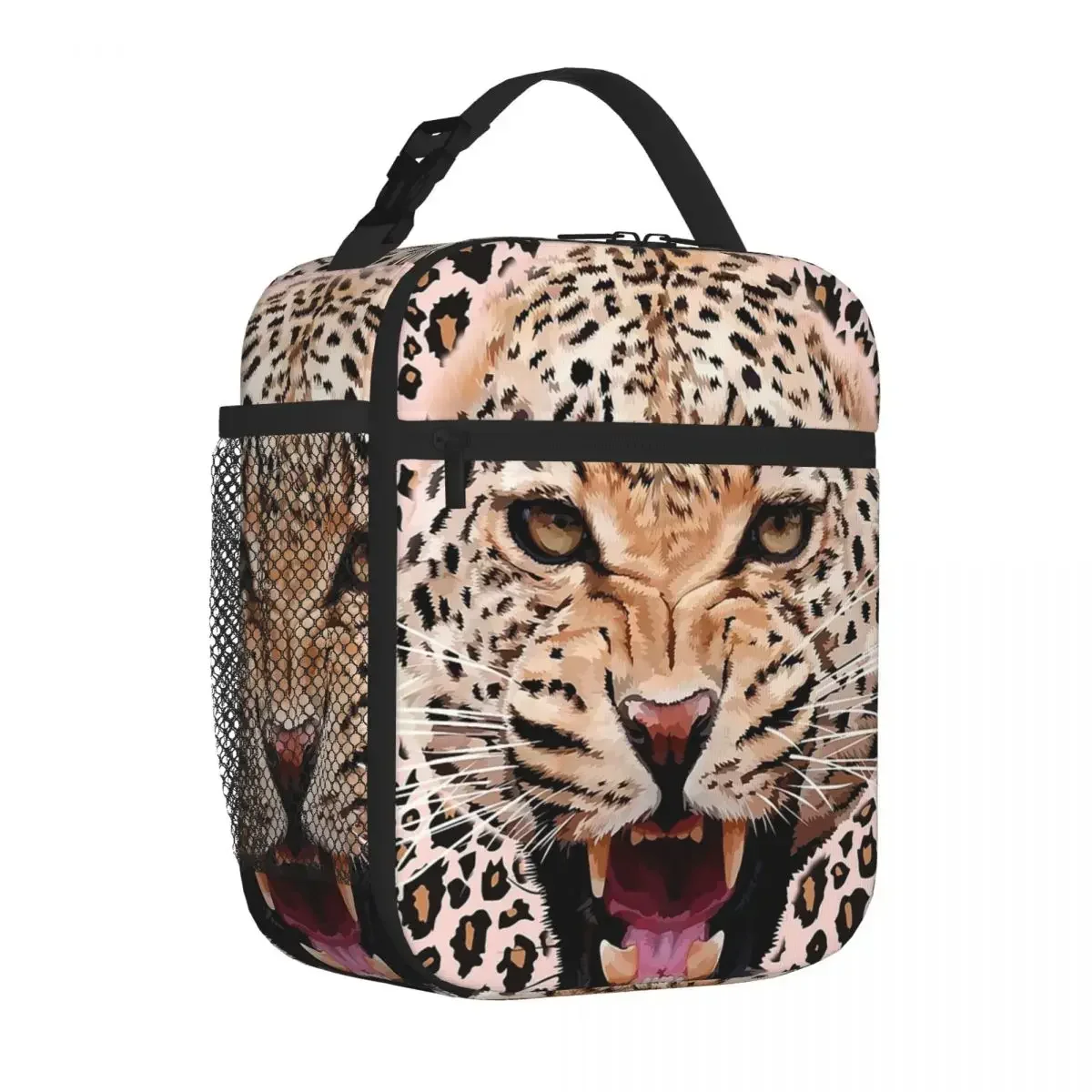 Leopard Insulated Lunch Bags Portable Picnic Bags Thermal Cooler Lunch Box Lunch Tote for Woman Work Children School