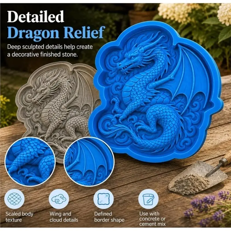 AB42-Dragon Stepping Stone Mold Reusable Mold For Stepping Stones Stepping Stones