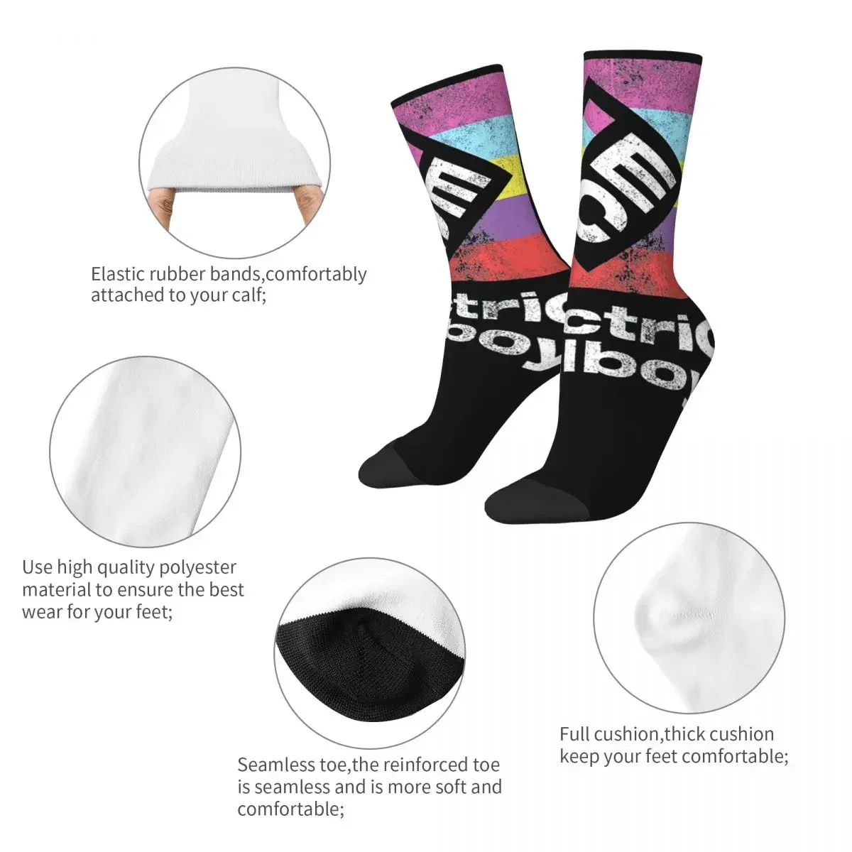 Funny Electric Callboy Tour Soccer Socks German Music Polyester Middle Tube Socks for Unisex Sweat Absorbing