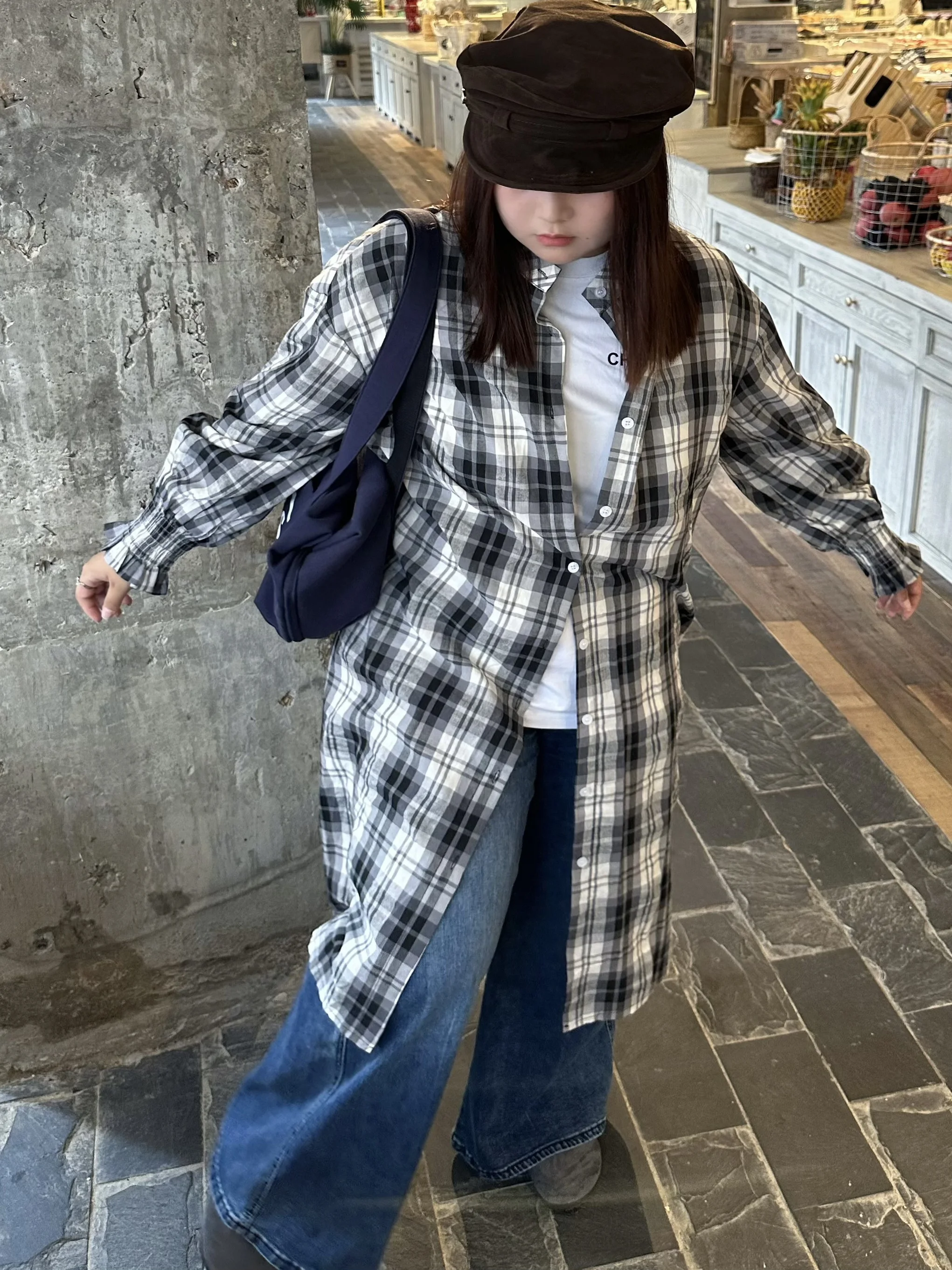 

plus Size Plaid irt Jaet Women Loose Slimming Korean Sle Casual Long Sve Button up Autumn Winter New Arrival