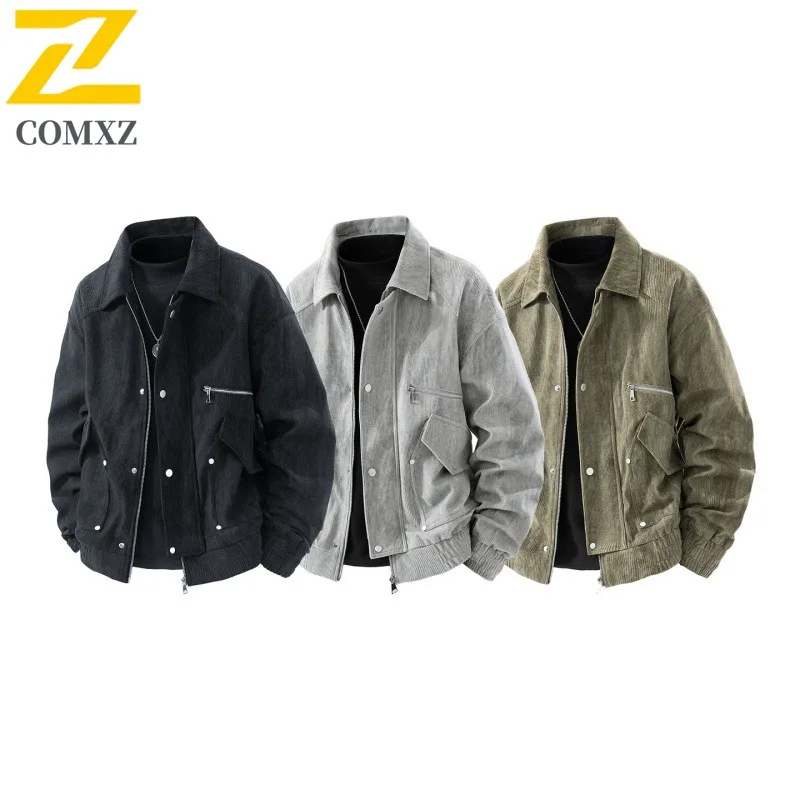 

COMXZ 2025, унисекс, свободная клетчатая куртка, универсальное клетчатое пальто, повседневная уличная фланелевая рубашка, осенне-зимняя модная свободная одежда