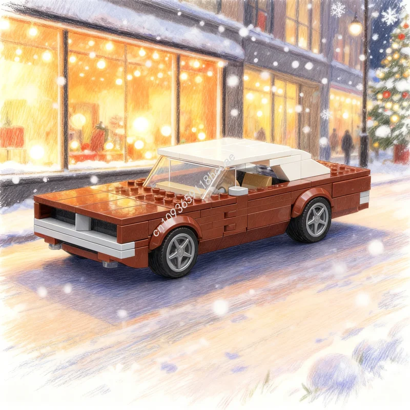 

622pcs MOC City Champions Dodge Charger R T Model Building Blocks Construction Christmas Gift Toy Idea Education Brick Kids