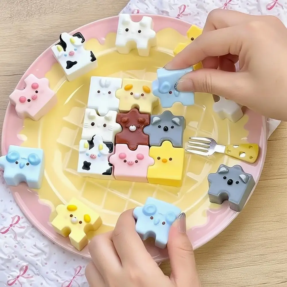 Novo Conjunto de Quebra-Cabeças de Silicone 9 Peças: Brinquedo Anti-Estresse de Comida de Animais de Estimação Fofos para Crianças, Lançamento 2026