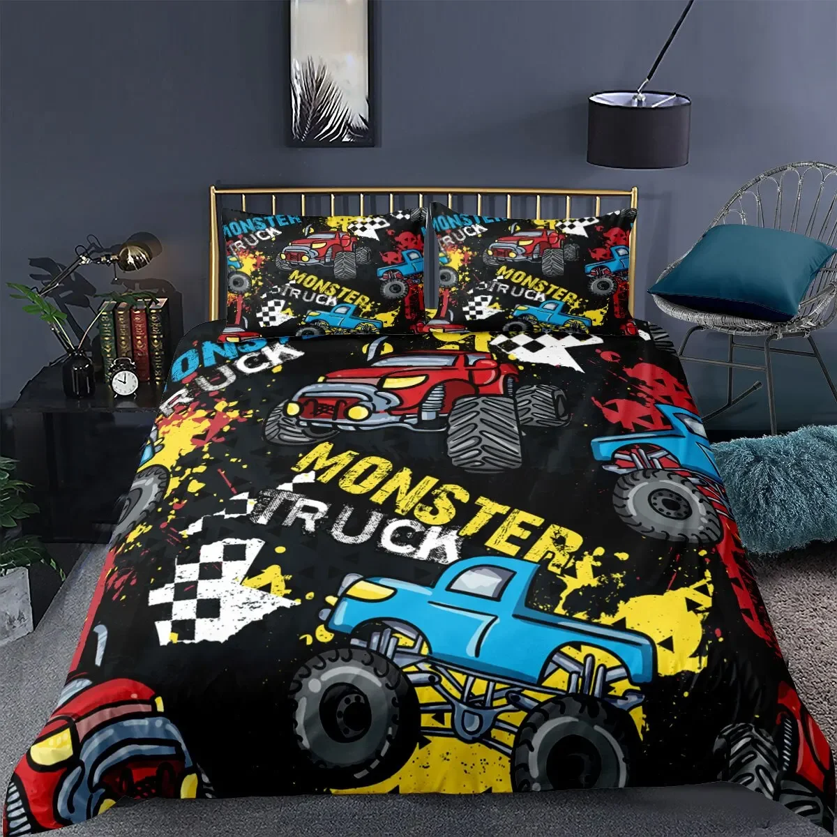 Monster Truck Comforter Bedding Set Duvet Cover Set 3d Bedding Digital Printing Bed Linen Queen Size Bedding Set Droppshiping
