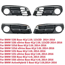 4Pcs/Set Front Bumper Fog Light Lamp Chrome Grill For BMW 5 Series F10 F11 F18 LCI 2014 2015 2016 2017 51117331737 51117417785