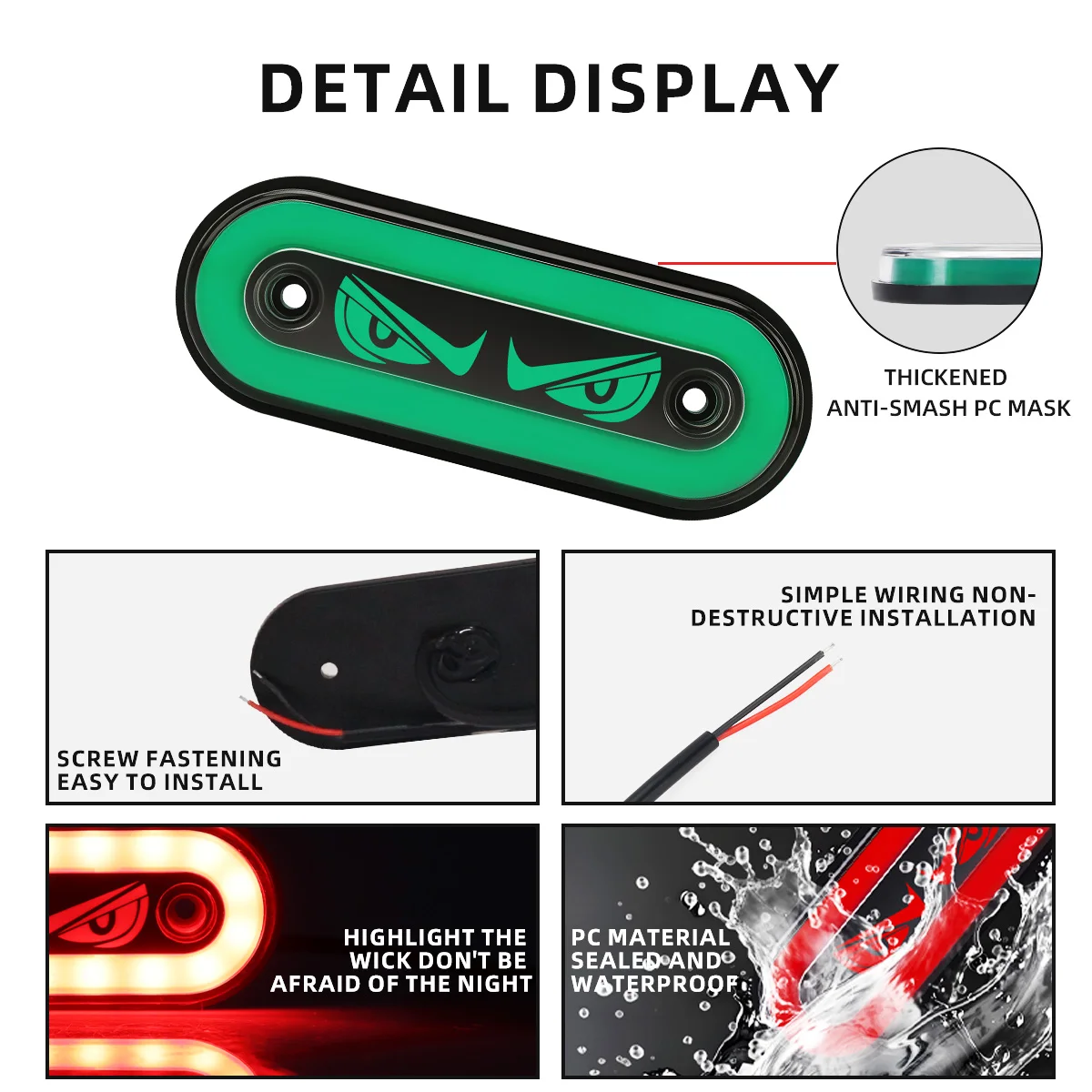 2/4 Uds 12-24V luces traseras LED para remolque luces LED de posición lateral luces externas de coche luz trasera de advertencia accesorios para camiones Tractor