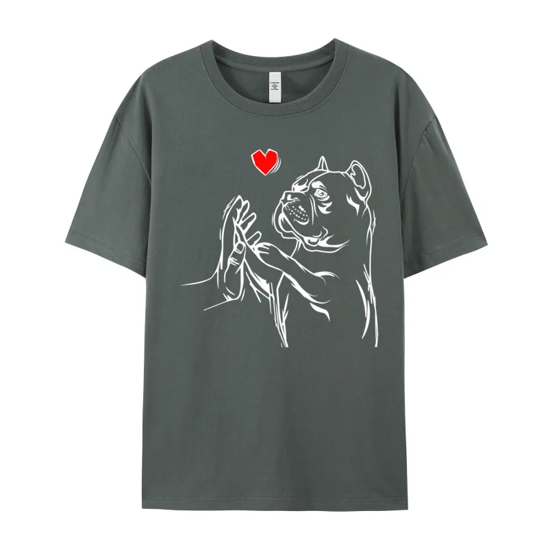 Gift Short Sleeve Tops Tees Mother Day Family Round Collar Pure Cotton Tshirts Man T-shirts American Bully Love Cute Pitbull
