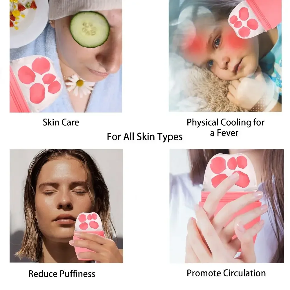 أسطوانة ثلج من السيليكون لتجميل الوجه أدوات العناية بالبشرة قالب ثلج قابل لإعادة الاستخدام لشد الوجه ومدلك الوجه للعيون والرقبة