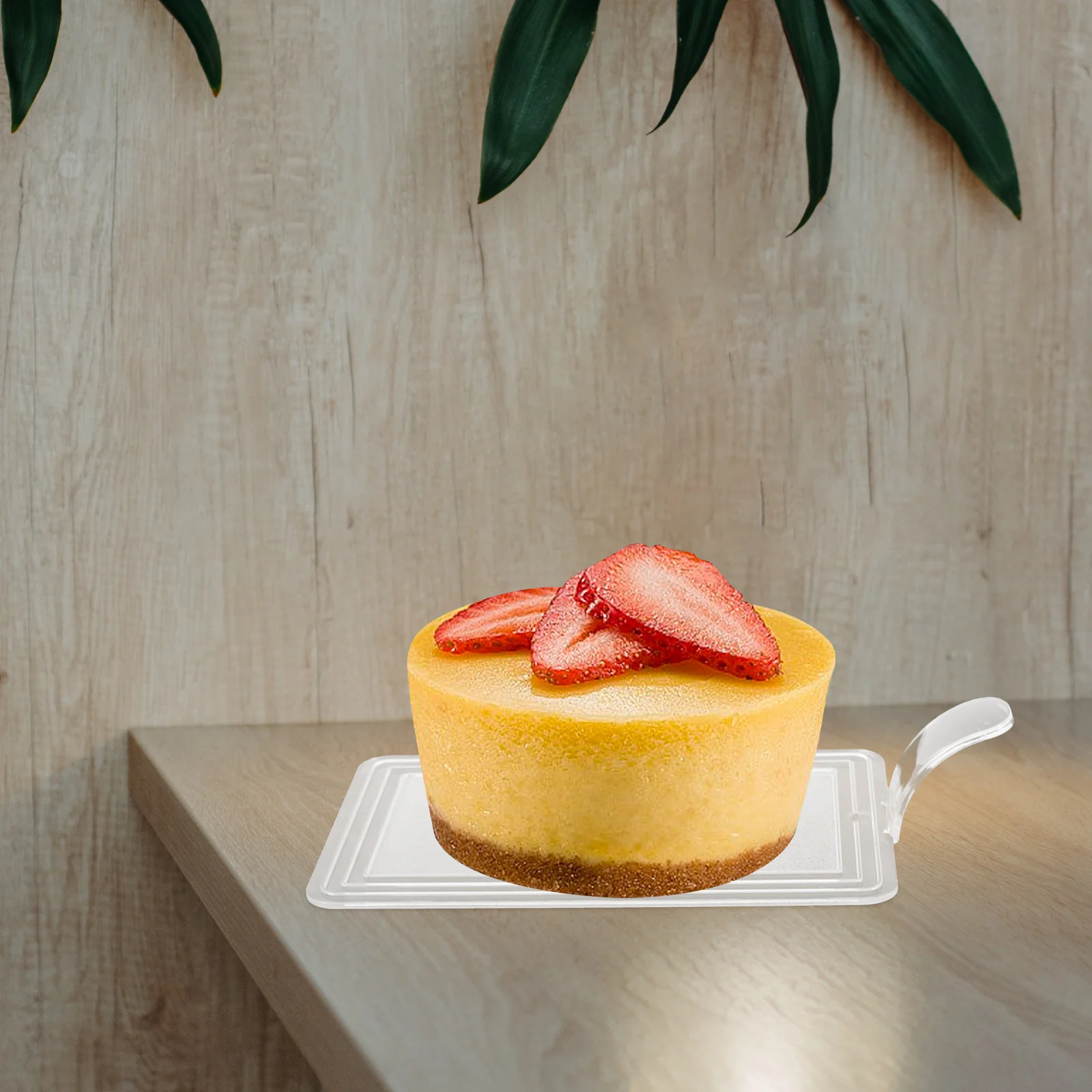 

100 Pcs Transparent Cake Board for Mousse Bases Reusable Plastic Turntable Party Wedding Birthday Holiday Baking Tray