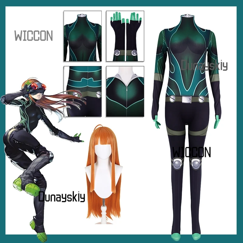 

Navi Futaba Sakura Cosplay Costume - Anime Bodysuit with Wig & Gloves for Halloween/Convention Phantom Thieves Navigator Ver.