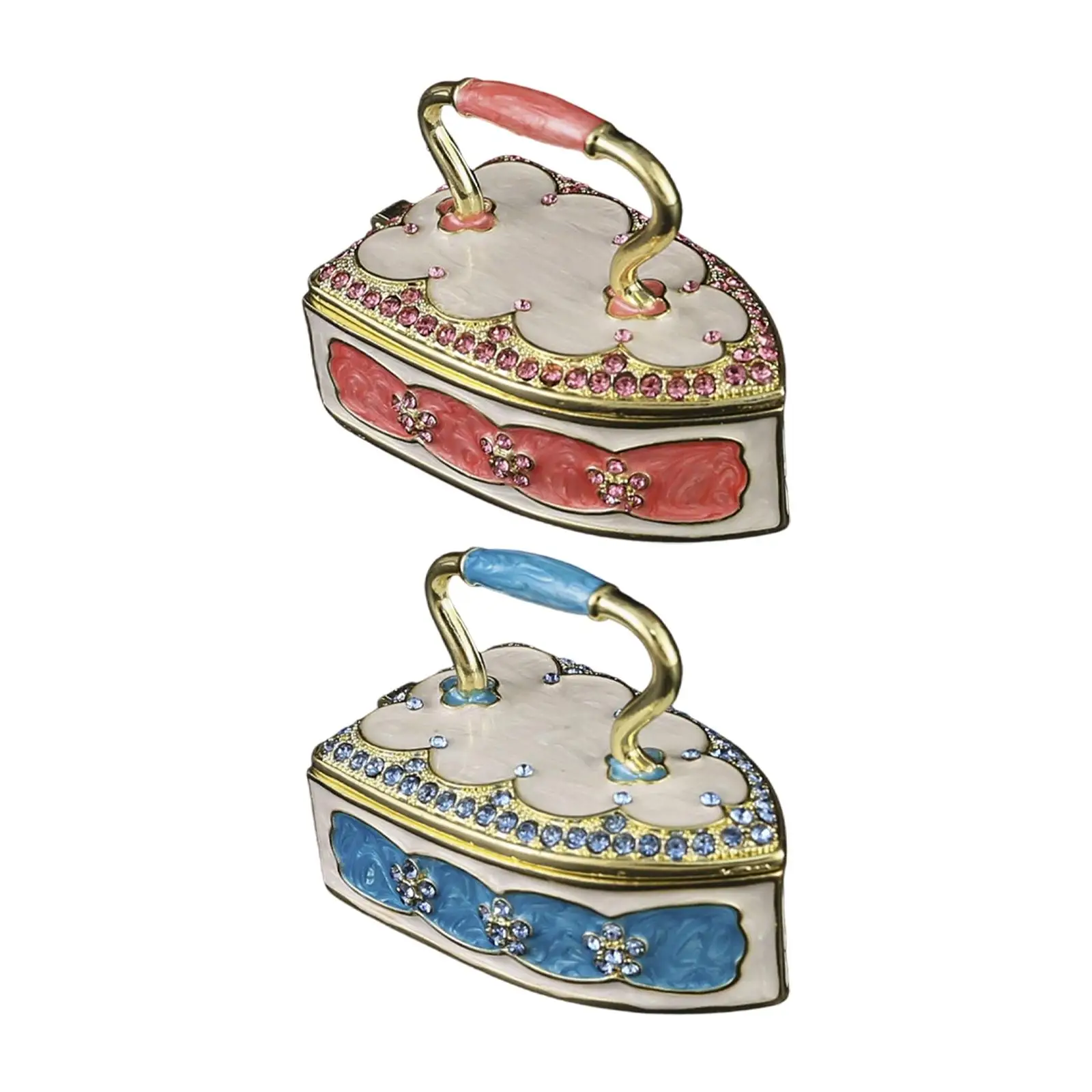 Enameled Trinket Box Vintage Design Decorative Rings Holder Practical Convenient Sturdy Jewelry Box Unique Gift