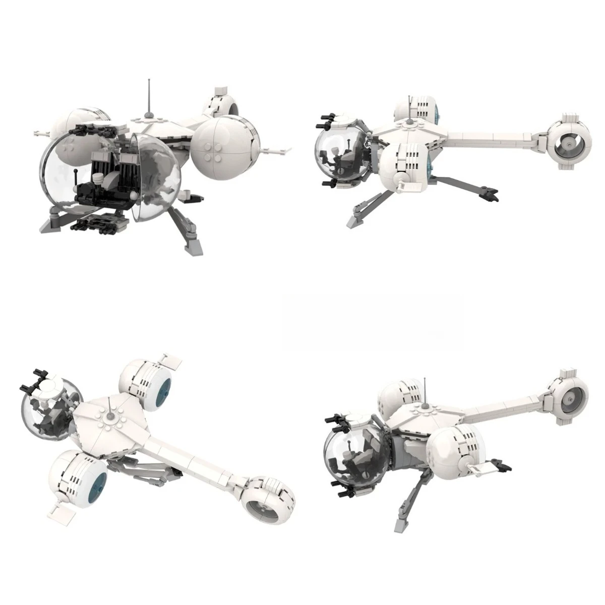 MOC 공상 과학 영화 시리즈 버블 보트 빌딩 블록 키트 Oblivioned 우주선 모델 어린이 조립 장난감 생일 선물