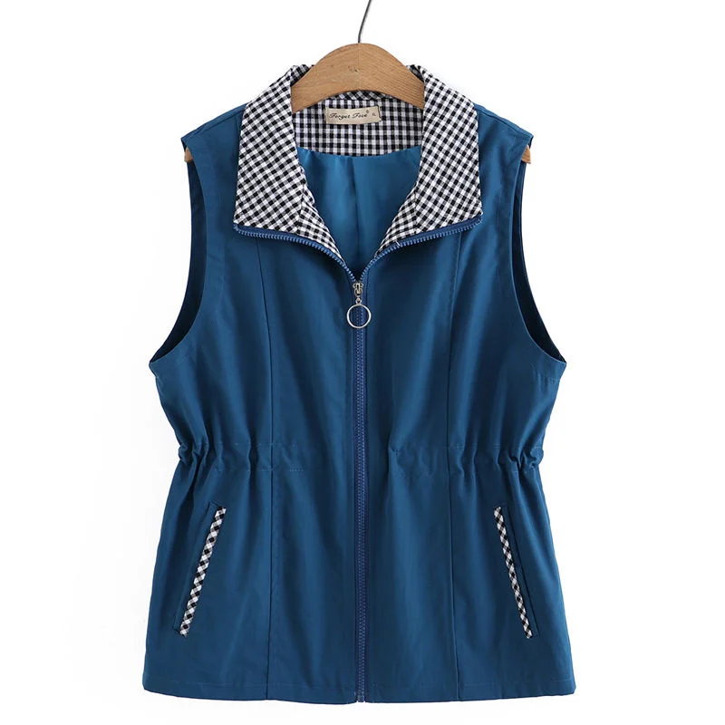 

2023 Spring and Autumn New Vest Middle-aged and Old Mothers Casually Loose Waist Wear Vest Waistcoat Vest