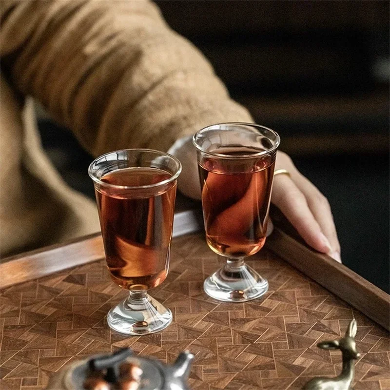 2pcs/lot Small Capacity 60ml Heat-resistant Borosilicate Glass Tea Cup Savoring Tasting Tea Glass Teacups Shot Kung Fu Tea Set