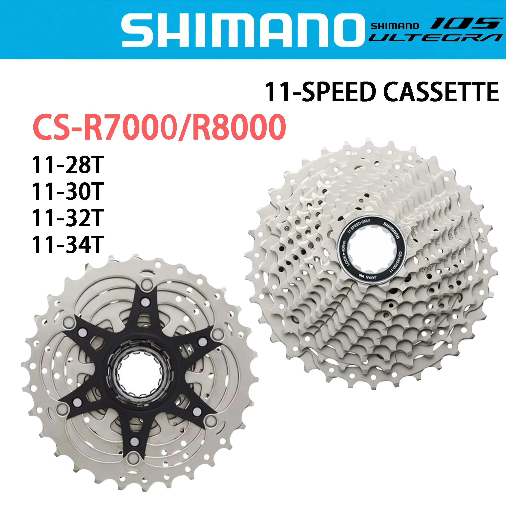 Genuine Shimano 105 R7000 11-28/32/34T Ultegra R8000 11-30/32T 11-Speed Cassette HG-EV Road Bike Sprocket Freewheel Component