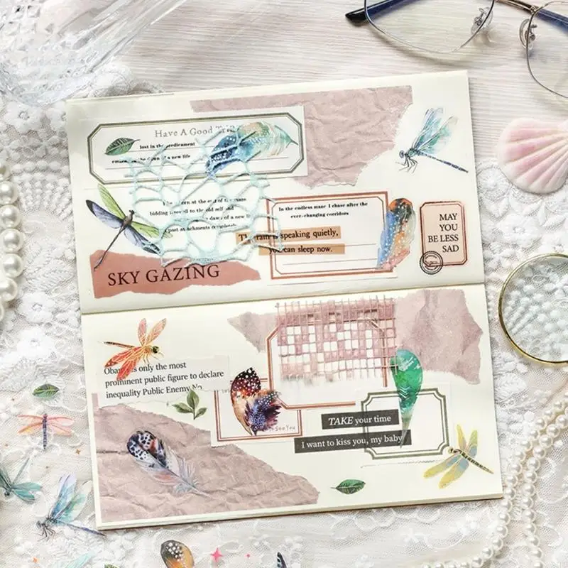 E1PF 반짝이는 장식 스티커 미적 스티커 스크랩북 장식 스티커