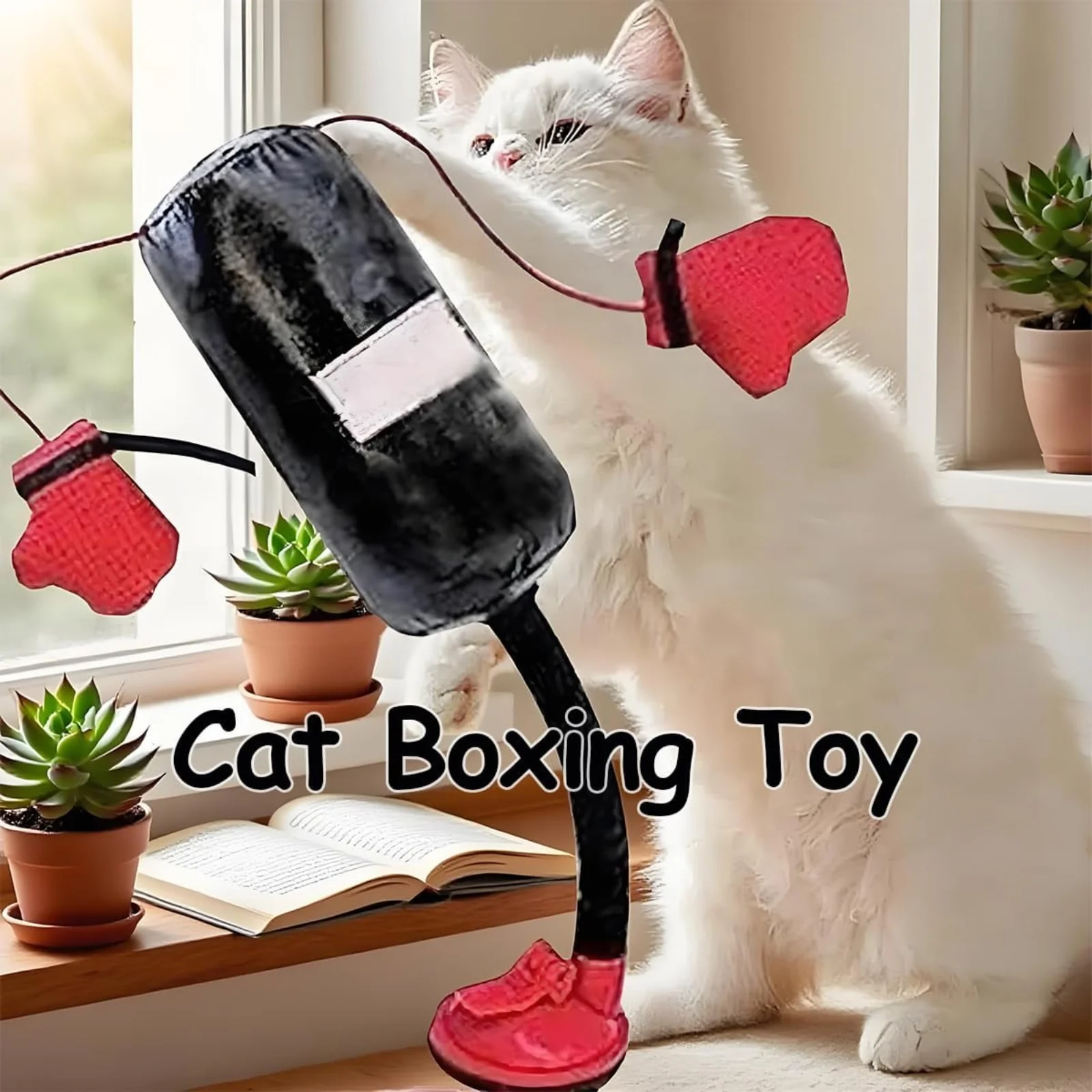 Interactive Cat Boxing Toy Cat Punching Bag Self-Standing Play Gym for Kittens Stress Relief Cat Toy Durable Scratch Trainer
