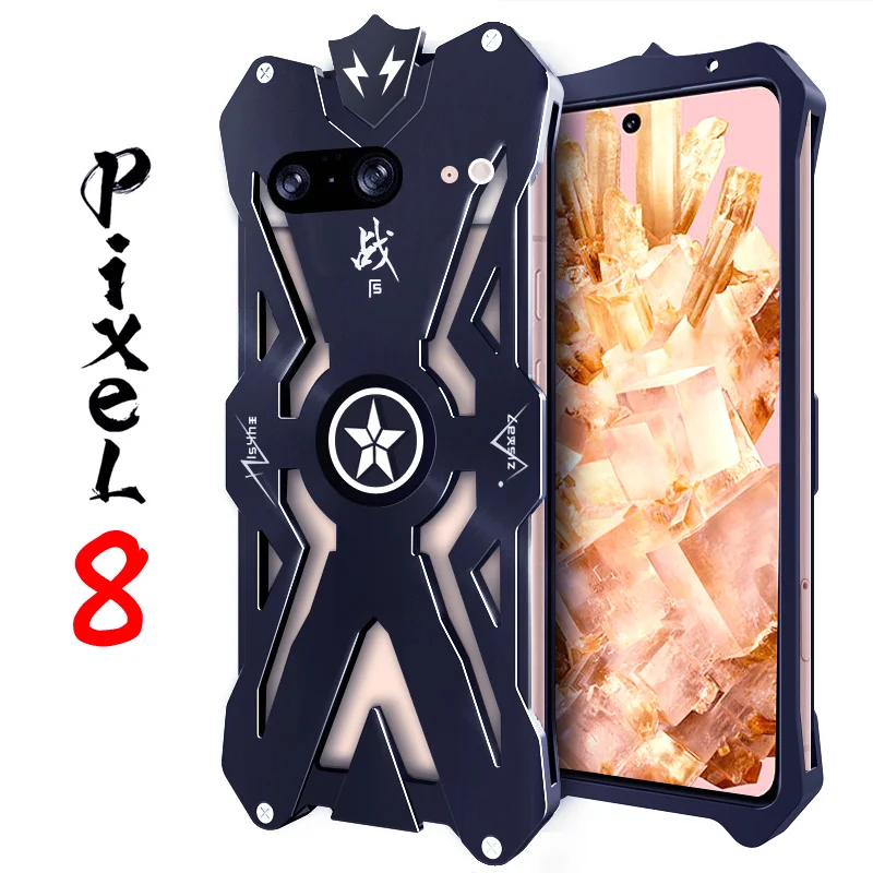 

Original Zimon Luxury Thor Heavy Duty Armor Metal Aluminum Phone Case Covers For Google Pixel 8 7 6 Pro 7a Bumper Cover Cases