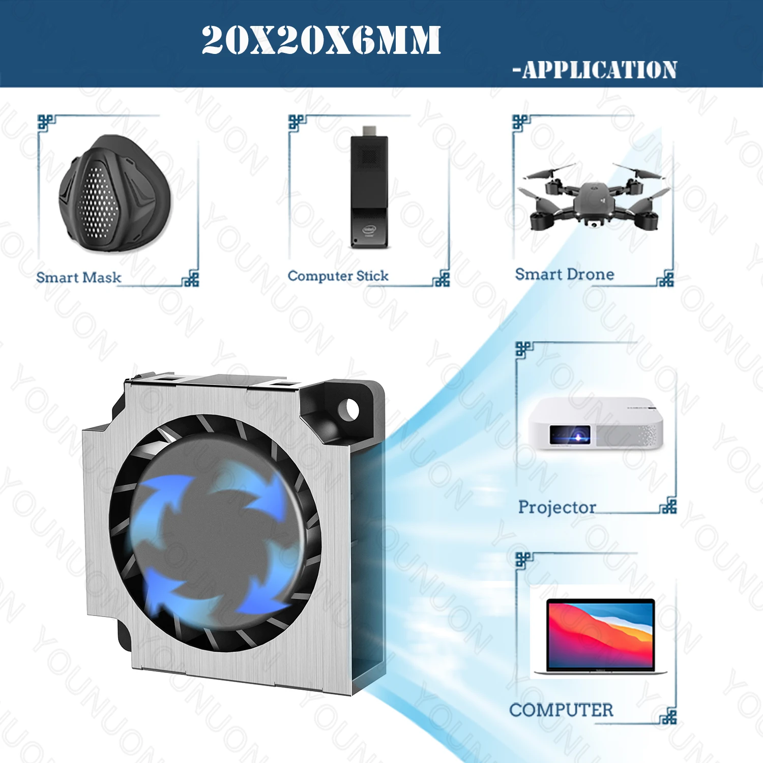 2cm 20mm Fan 20x20x6mm 2006 5V/12V 11000RPM Miniature Ultra-thin Blower Used For Side-blowing Heat Dissipation Of Projector Fla