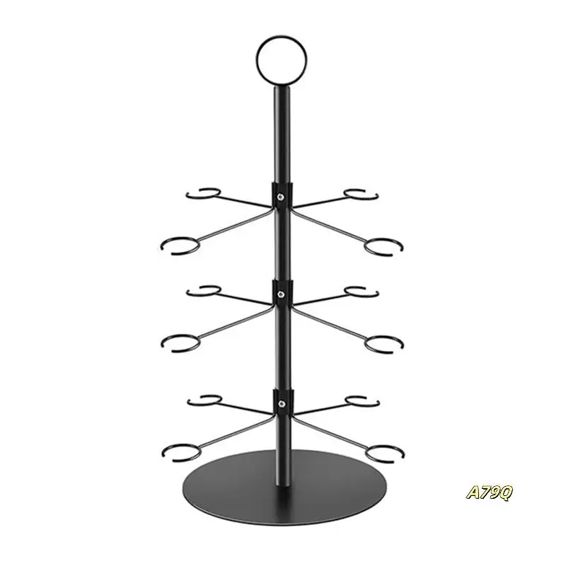 

Cocktail Tree Stand, Wine Glass Flight Tasting Display For Drinks, 3 Tier - 12 Holders For Champagne, Cocktails