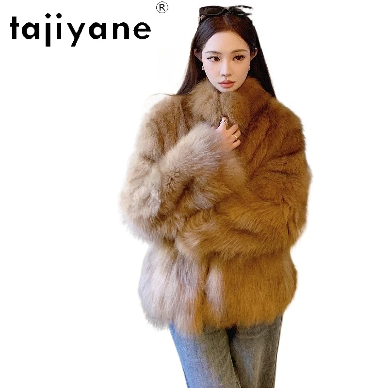 

TAJIYANE 100% Natural Fox Belly Fur Jacket Woman Stylish Real Fur Coat High Quality Winter Coats Women Clothing 2025 ropa mujer