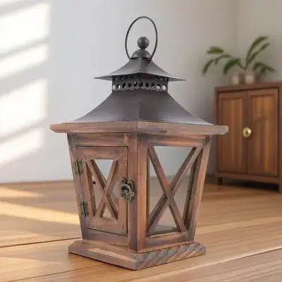 

1pc Retro Wooden Desktop Candlestick For Candlestick Decor Home Decor Vintage Style Living Room Wedding Decoration