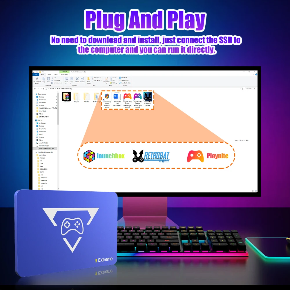 Playzone 2T Gaming SSD With 20441 Games For PS5/PS4/PS1/Switch