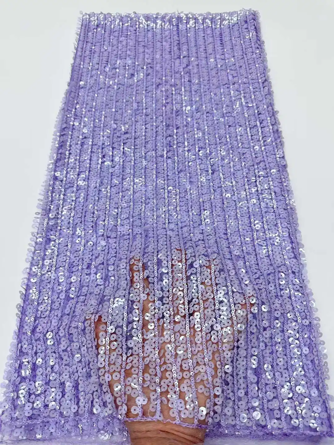 

Luxury Sequence African Lace Fabrics 2025 Latest High Quality French Tulle Lace Embroidery With sequins For Party Dress