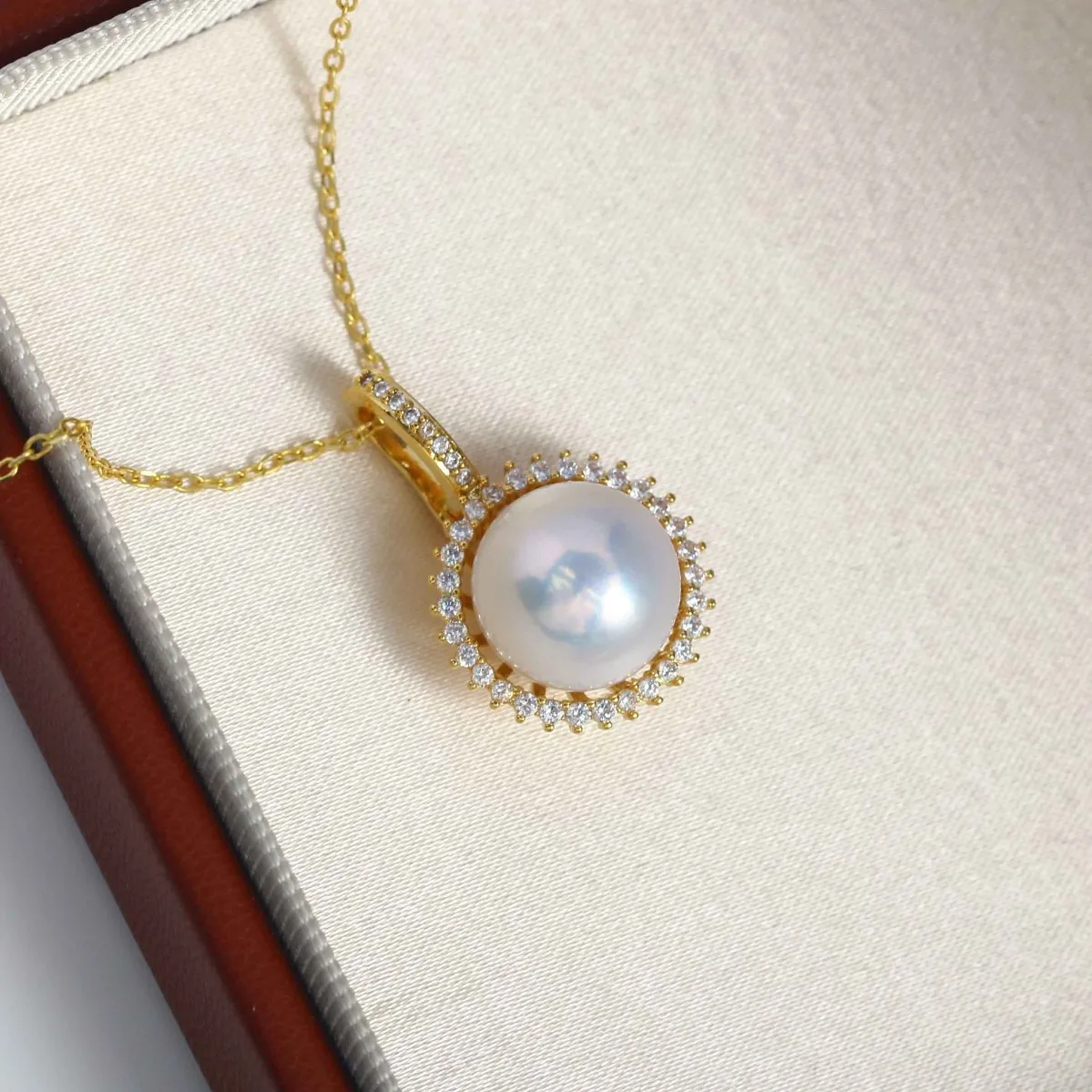 Brass Gold Plated Cubic Zirconia Sunflower Pearl Pendant Blank Setting, Vintage French Luxury DIY Jewelry Accessories