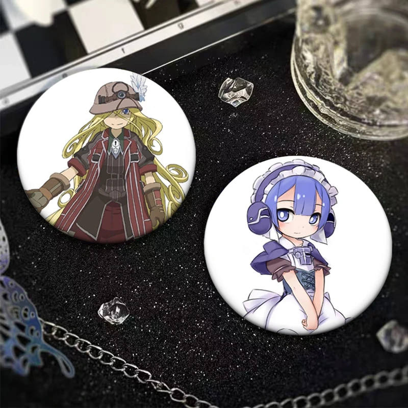 Anime Made in Abyss Simple Brooches Nanachi‌ Reg Riko Cartoon Badge Round Enamel Pins for Jewelry Gifts Backpack Accessorys