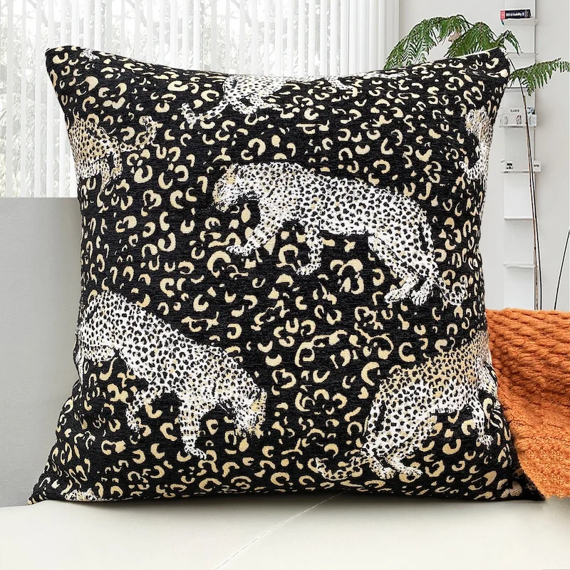White Black Leopard Pillows Check Geometric Cushion Case Modern Simple Decorative Pillow Cover For Sofa Chair Home Decorations