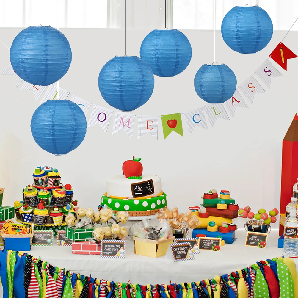 12pcs Circular Paper Lanterns Lightweight Durable Foldable Decorative Hanging Festive Spring Festival Lantern Christmas