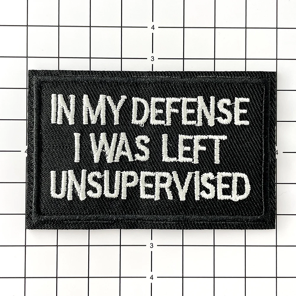 

IN MY DEFENSE Cloth Iron on Patch Badges Mend Decorate Patch Jeans Bag Clothes Apparel Sewing Decoration Applique Patches