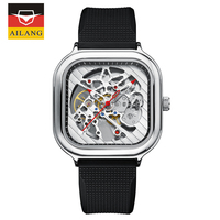 AILANG Square Skeleton Dial Men Watch Luxury Top Brand 3ATM Waterproof Automatic Watches Men Mechanical Watch Reloj