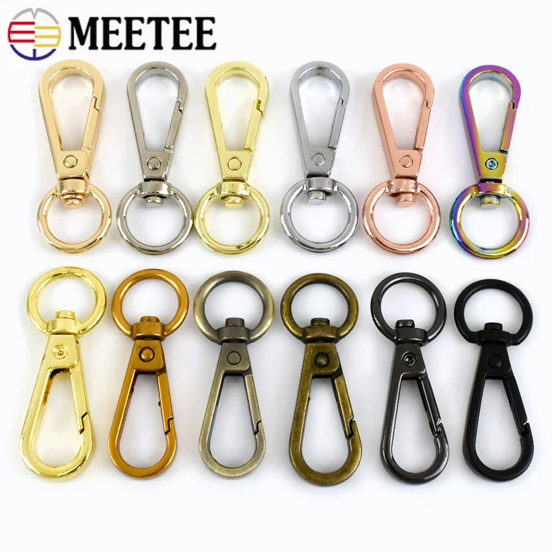 5-50Pcs Meetee 13mm Carabiner Metal Buckles Dog Collar Lobster Clasp Bag Strap Connect Buckle KeyChain Hook Hardware Accessory