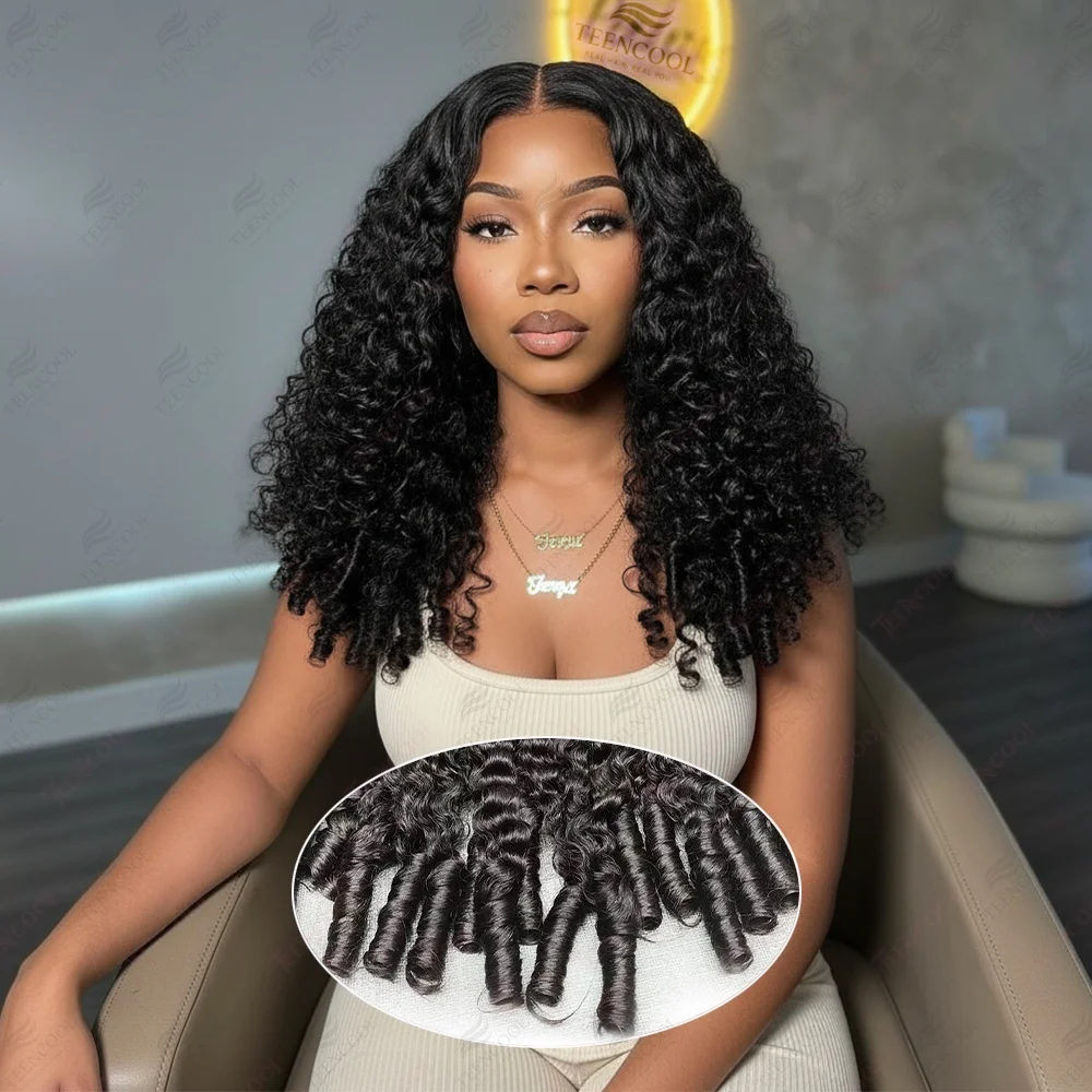 

Burmese Curly Human Hair Wig 13X4 13x6 HD Lace Frontal Raw Human Hair 200Density Curly Wigs with Spiral End for Women 40 Inch
