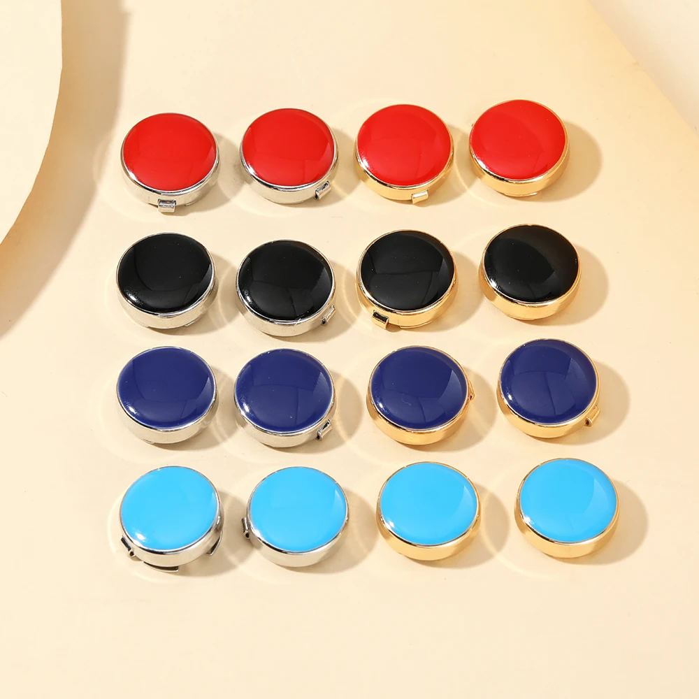 2Pcs/Set Blank Red Blue Black Button Cover Clasp For Suit Shirt Blouse Sleeve Button Decoration