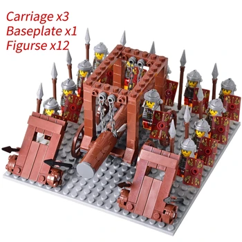 อัศวินยุคกลาง Siege เครื่องยนต์ MINI Action Figures Building Blocks โรมัน Chariot ทหารอิฐของเล่นเด็ก XMAS ของขวัญ