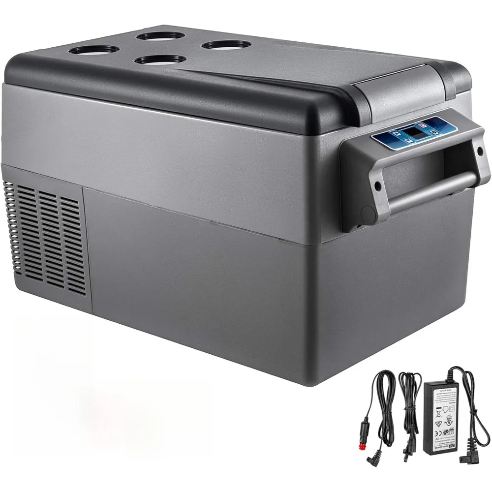 Portable 37 Quart(35 Liter) 12 Volt App Control(-4℉~68℉), Car Refrigerator Dual Zone with 12/24v DC & 110-240v AC