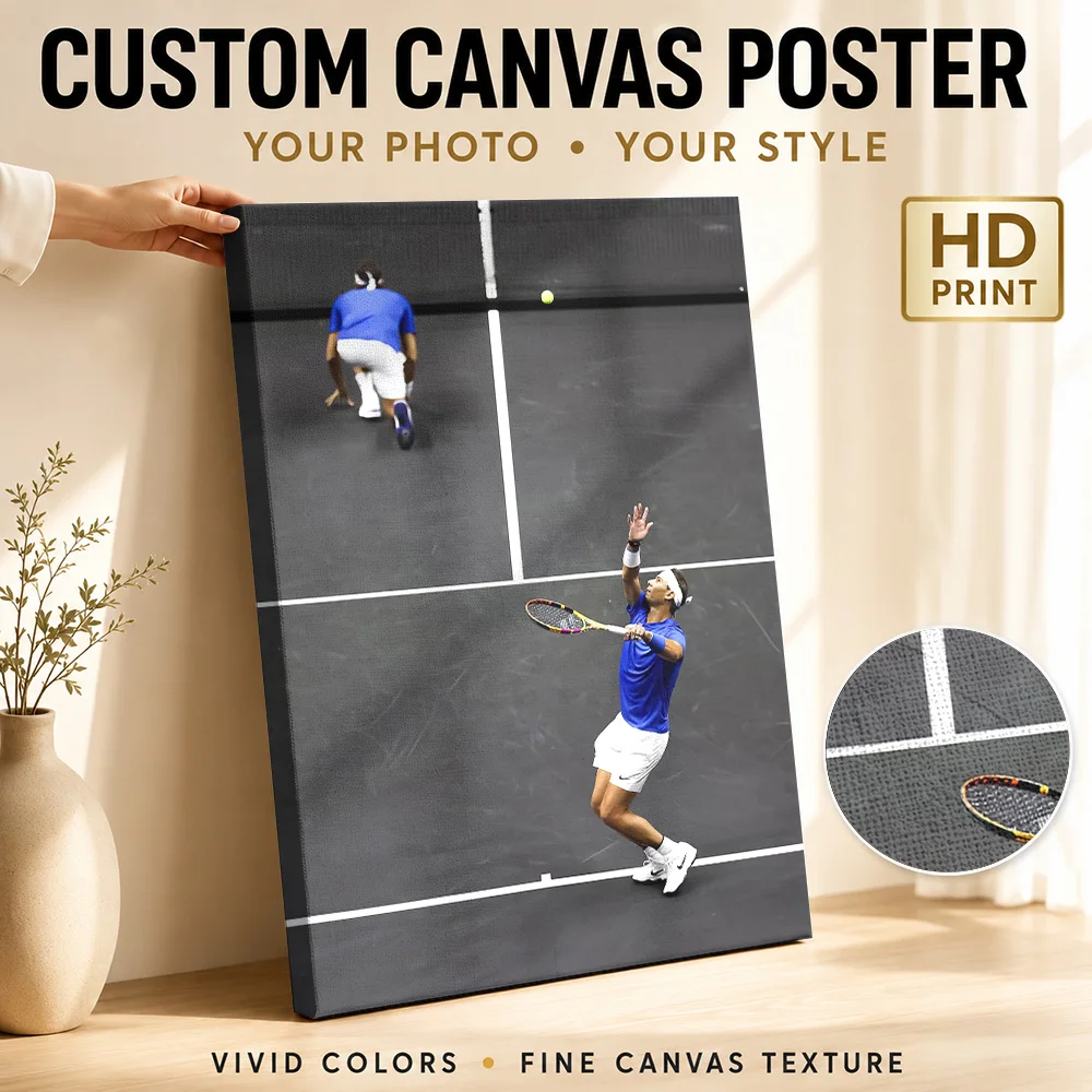 Roger and nadal Canvas Poster Personalized Modern Aesthetic Wall Art for Living Room Bedroom Decor Ready to Hang Gift for Fans