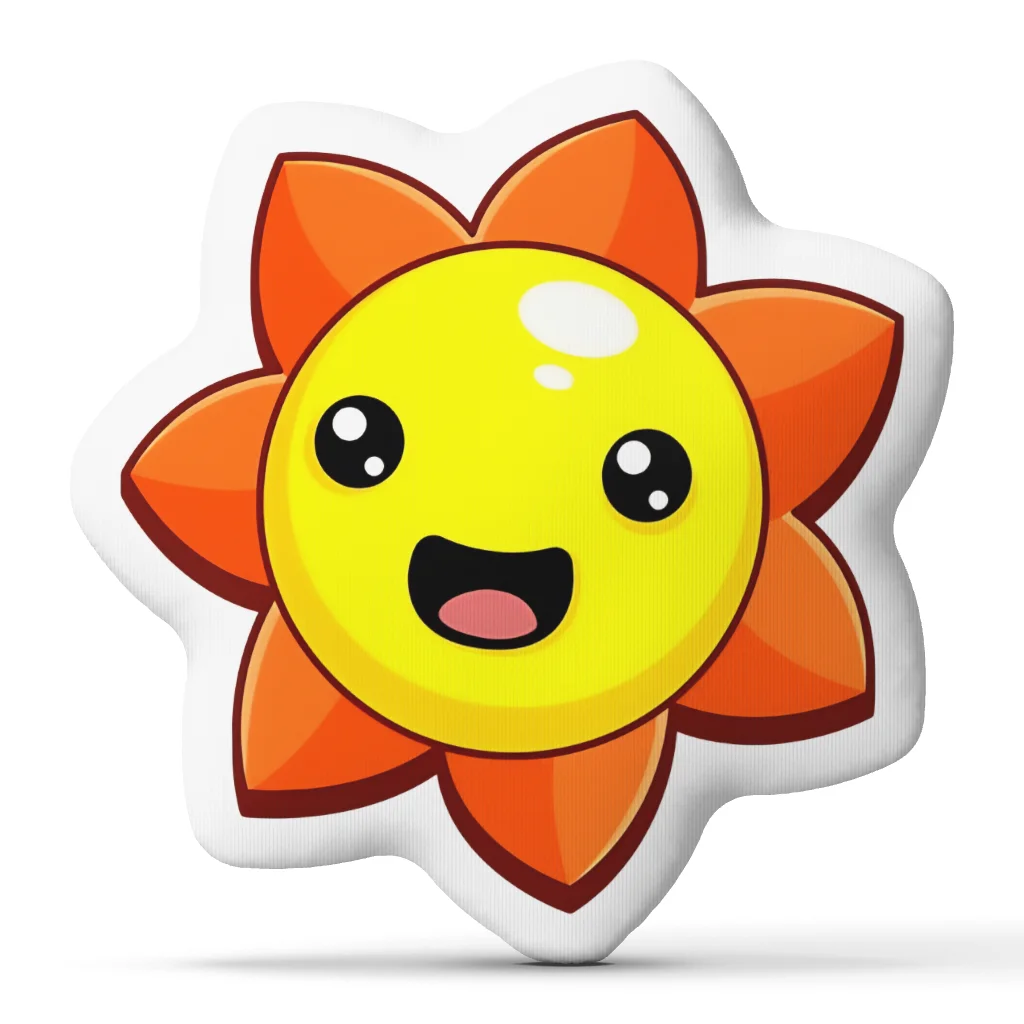 Cute Sprunkies Shaped Throw Pillow Stuffed Decorative Cushion Kawaii Sunshine Accent for Kids Bedroom Nursery Sofa Decor