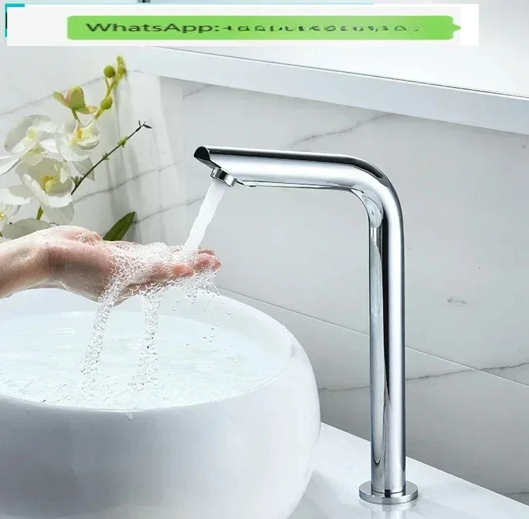 

Bathroom Faucet Smart Sensor Basin Faucet Automatic Touch Free Infrared Tap Touchless Hot Cold Water Mixer Single Hole