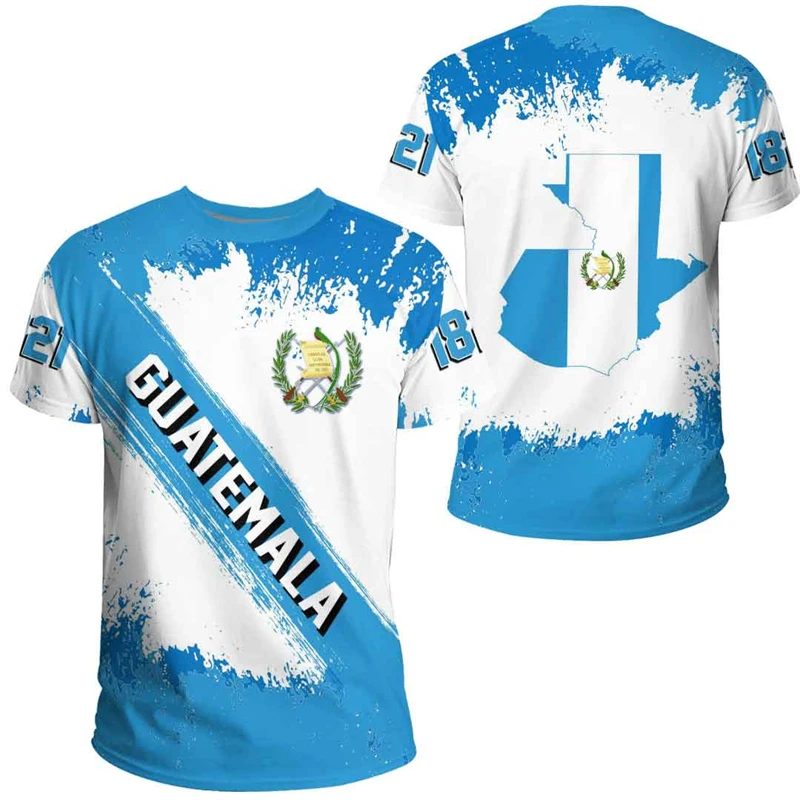 Guatemala Flag Map 3D Printed T Shirt For Men Clothes Fashion Male T-Shirt National Emblem Tshirt Independence Day Tee Women Top