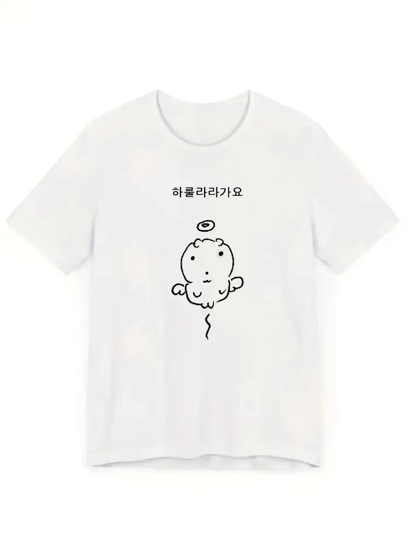 Camiseta Unissex de Gola Redonda e Manga Curta, Estilo Harajuku, Casual, Confortável para o Dia a Dia, Peça Básica Versátil