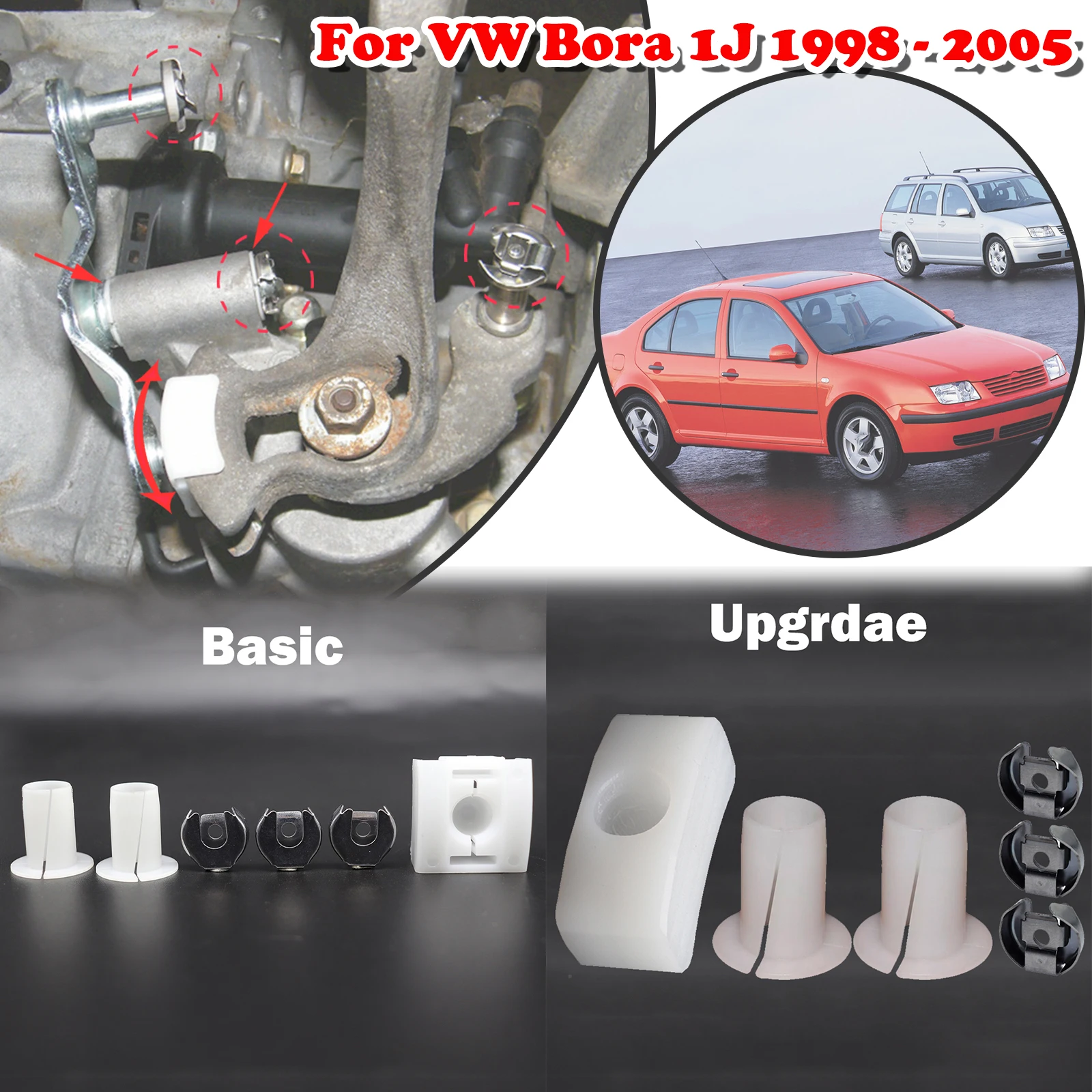 

Gear Selector Wiring Washer Shift Relay Lever Slide Shoe Bushing Bearing Kit N90815903 For VW Bora 1J 1998 1999 2000 2001 - 2005