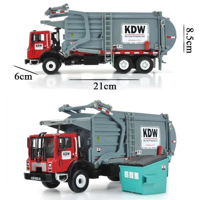 1:24 Garbage Truck Cleaning Vehicle Model Alloy Materials Handling Garbage Truck Sanitation Trucks Clean Car Toy for Kids Gift