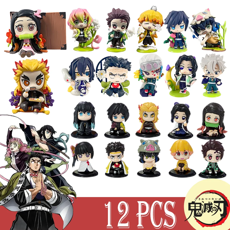 

Q-версия Demon Slayer аниме сидящая кукла-призрак Tanjiro Nidouzi Inosuke Zenizu кукла экшн-модель игрушки подарок на Рождество и день рождения